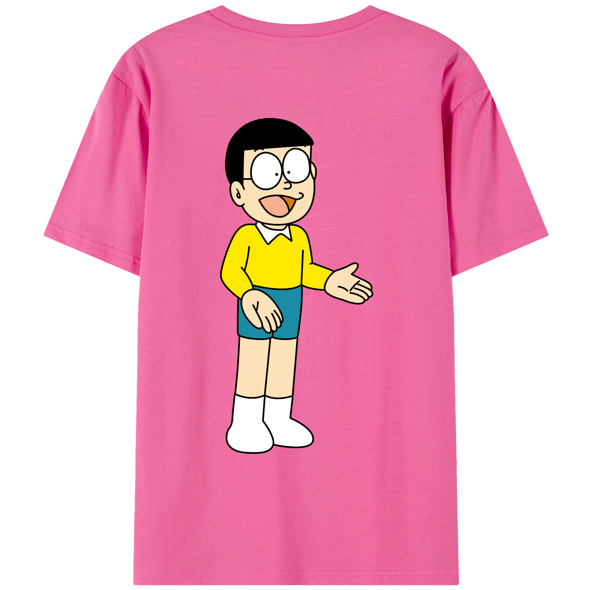 （画像用） ドラえもん 野比 のび太 Doraemon Nobita Nobi レディース半袖Tシャツ(バックプリント)